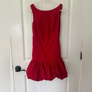 Abercrombie & Fitch Red Flirty Drop-waist bubble hem mini dress